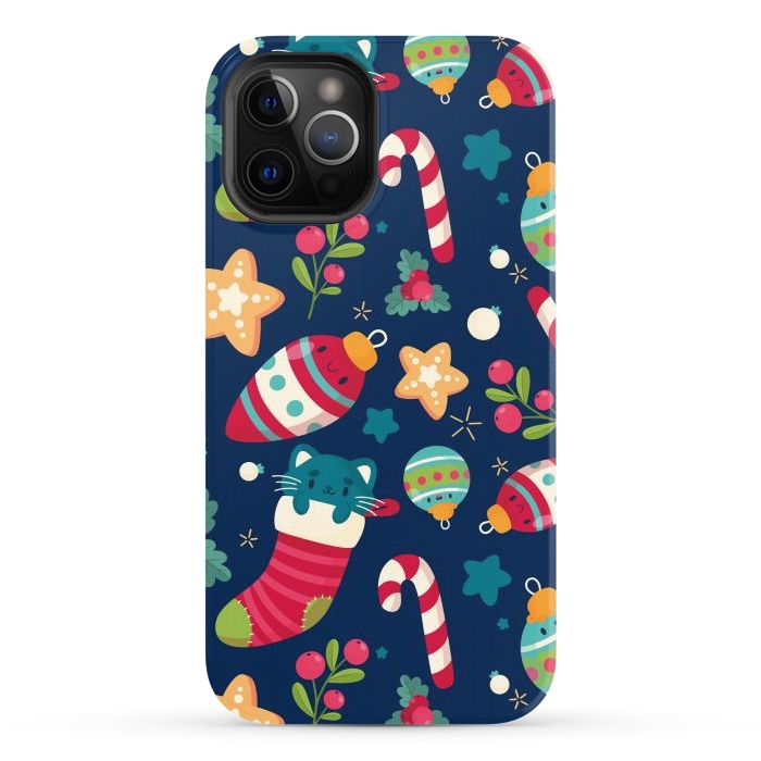 iPhone 12 Pro StrongFit A Cat in Christmas by ArtsCase