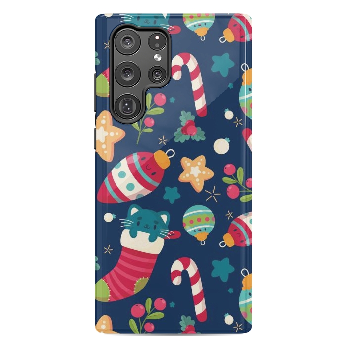 Galaxy S22 Ultra StrongFit A Cat in Christmas by ArtsCase