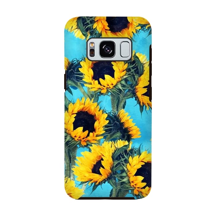 Galaxy S8 StrongFit Sunflowers & Sky by Uma Prabhakar Gokhale