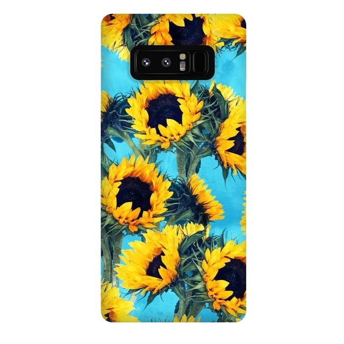 Galaxy Note 8 StrongFit Sunflowers & Sky by Uma Prabhakar Gokhale