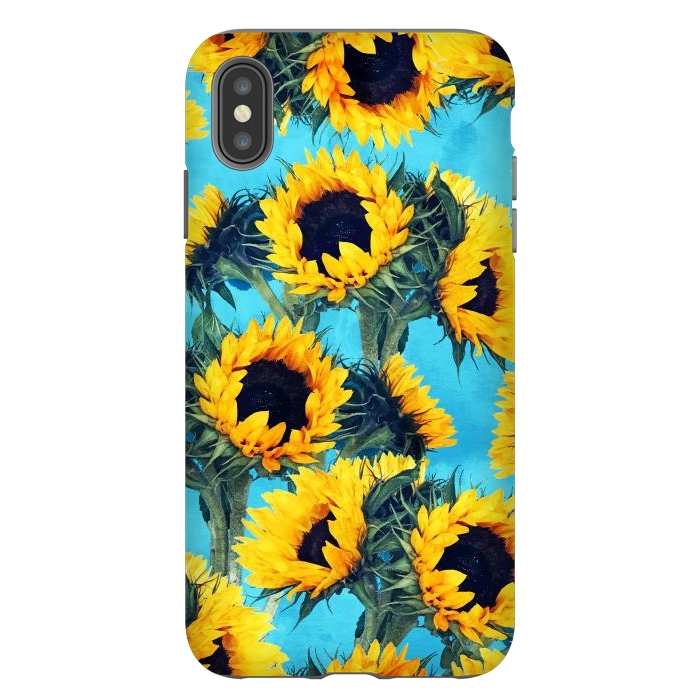 iPhone Xs Max StrongFit Sunflowers & Sky by Uma Prabhakar Gokhale