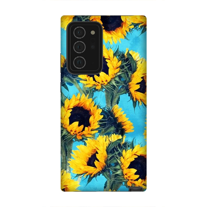 Galaxy Note 20 Ultra StrongFit Sunflowers & Sky by Uma Prabhakar Gokhale