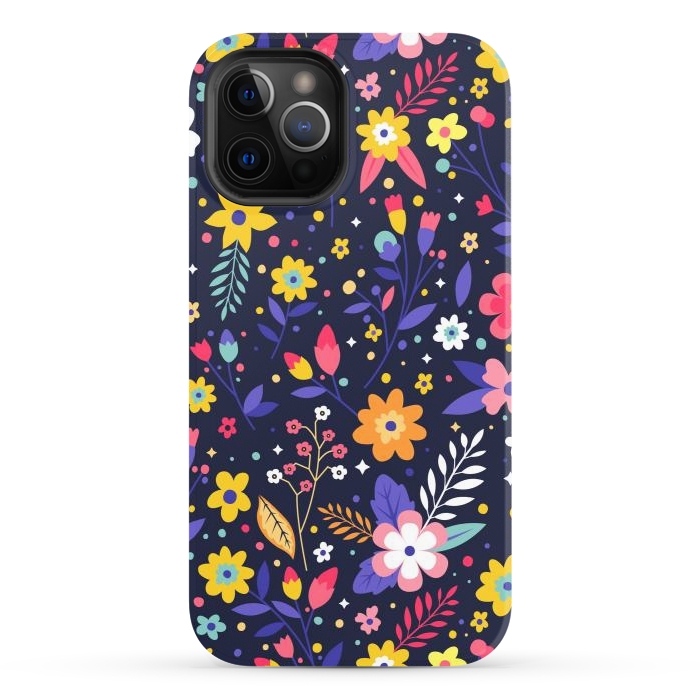 iPhone 12 Pro StrongFit Beautifull Flowers with Vibrant Colors by ArtsCase