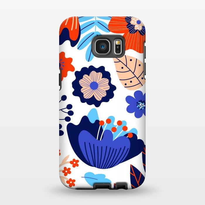 Galaxy S7 EDGE StrongFit Blue Flowers by ArtsCase