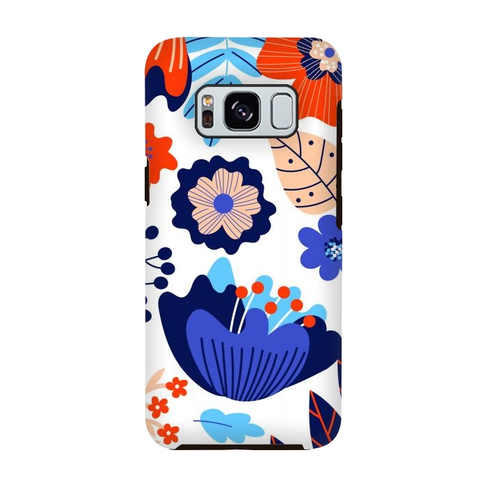 Galaxy S8 StrongFit Blue Flowers by ArtsCase