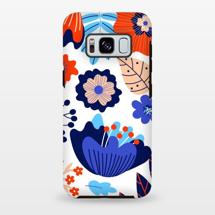Galaxy S8 plus StrongFit Blue Flowers by ArtsCase
