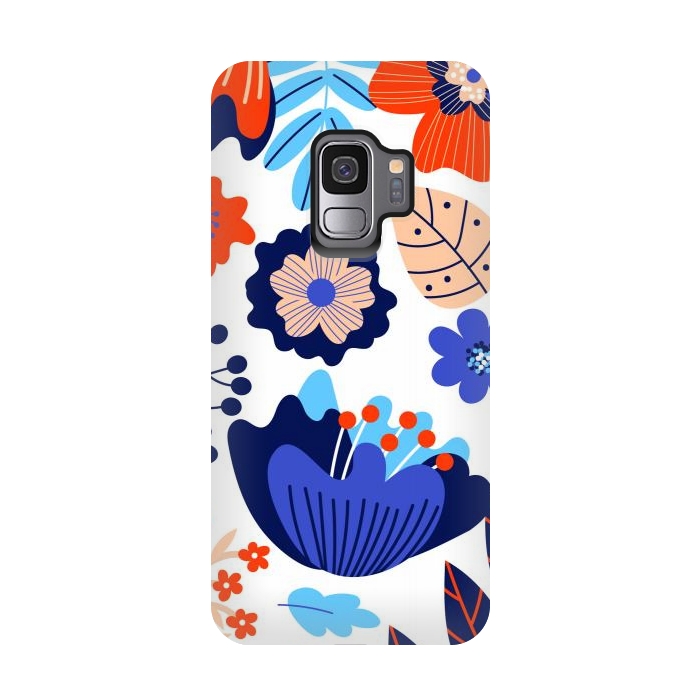 Galaxy S9 StrongFit Blue Flowers by ArtsCase