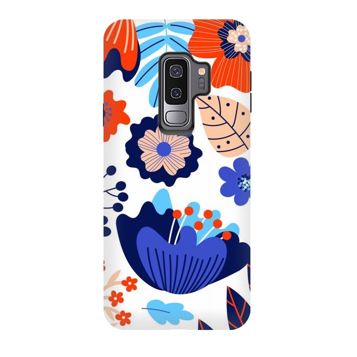 Galaxy S9 plus StrongFit Blue Flowers by ArtsCase