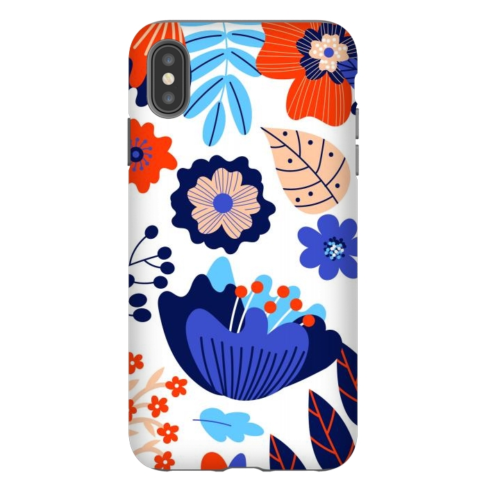 iPhone Xs Max StrongFit Blue Flowers by ArtsCase