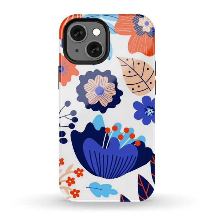 iPhone 12 mini StrongFit Blue Flowers by ArtsCase