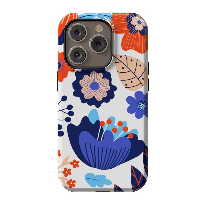 iPhone 14 Pro StrongFit Blue Flowers by ArtsCase