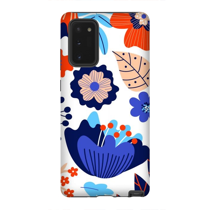 Galaxy Note 20 StrongFit Blue Flowers by ArtsCase
