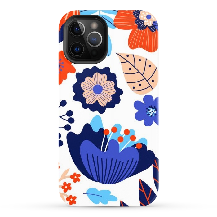 iPhone 12 Pro Max StrongFit Blue Flowers by ArtsCase