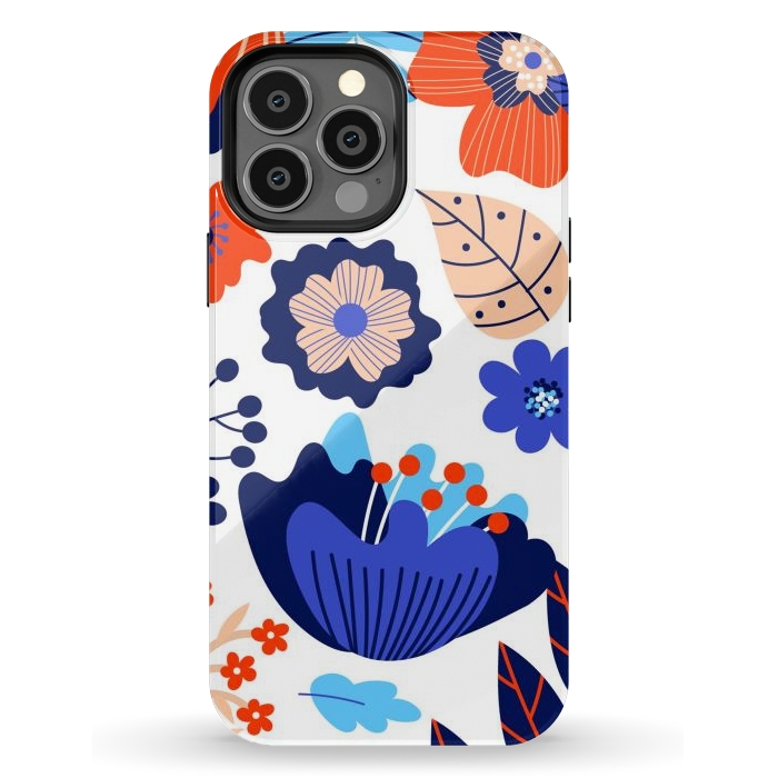 iPhone 13 Pro Max StrongFit Blue Flowers by ArtsCase