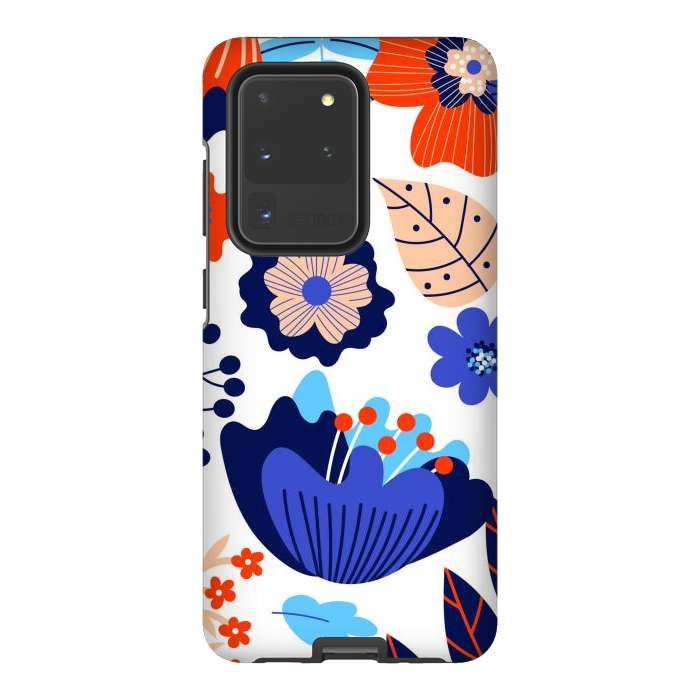 Galaxy S20 Ultra StrongFit Blue Flowers by ArtsCase