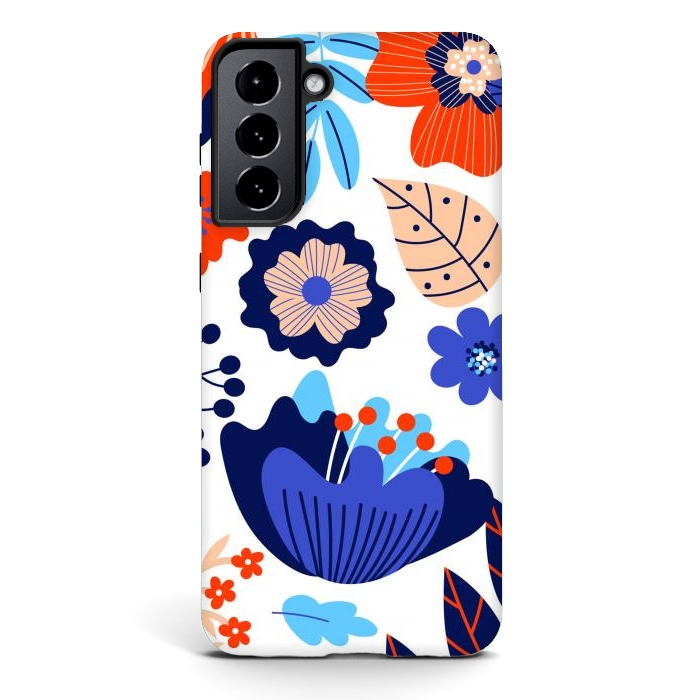 Galaxy S21 plus StrongFit Blue Flowers by ArtsCase