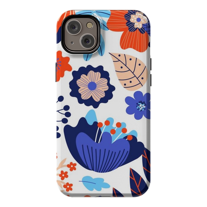 iPhone 14 Plus StrongFit Blue Flowers by ArtsCase