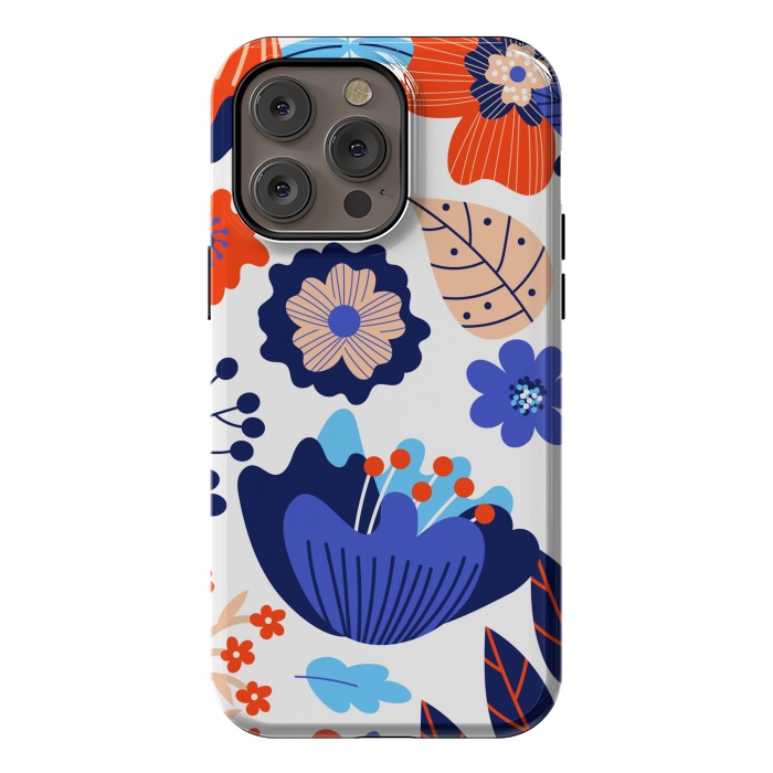 iPhone 14 Pro max StrongFit Blue Flowers by ArtsCase