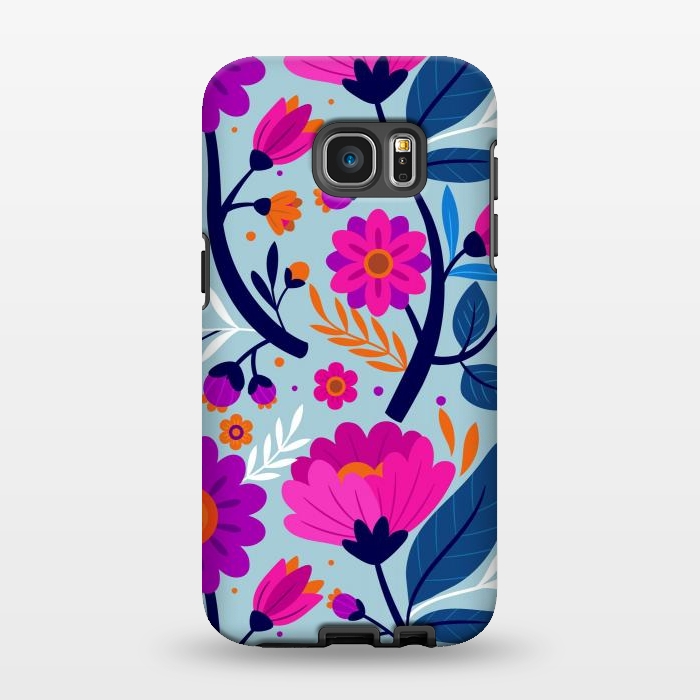 Galaxy S7 EDGE StrongFit Colorful Exotic Floral Pattern by ArtsCase