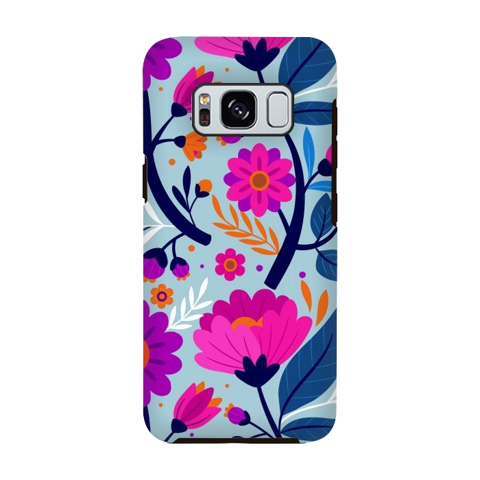 Galaxy S8 StrongFit Colorful Exotic Floral Pattern by ArtsCase