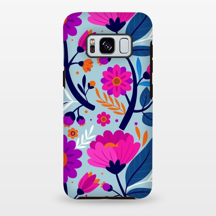 Galaxy S8 plus StrongFit Colorful Exotic Floral Pattern by ArtsCase