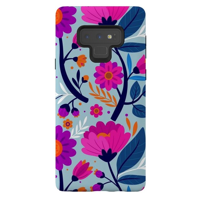 Galaxy Note 9 StrongFit Colorful Exotic Floral Pattern by ArtsCase