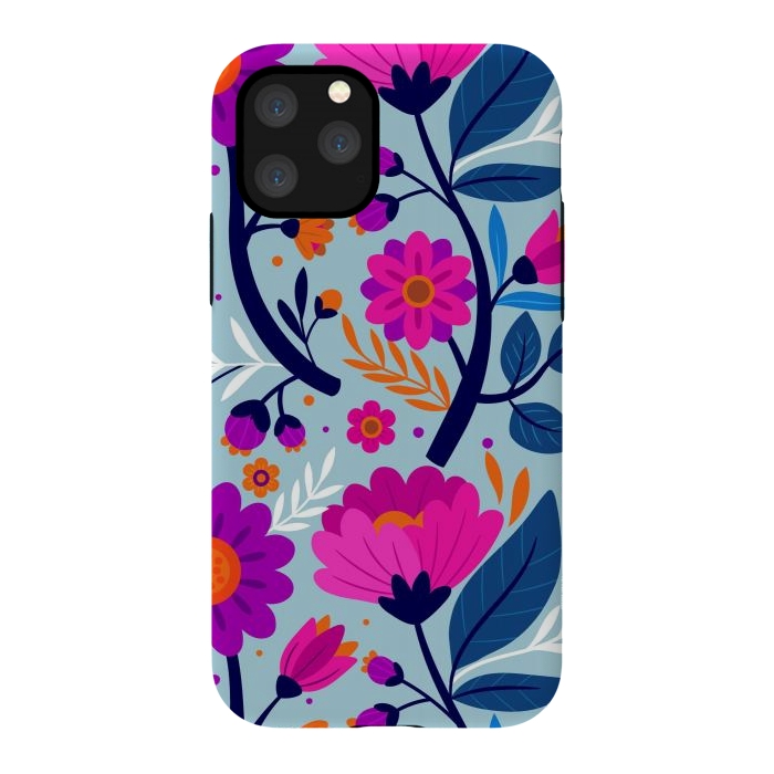 iPhone 11 Pro StrongFit Colorful Exotic Floral Pattern by ArtsCase
