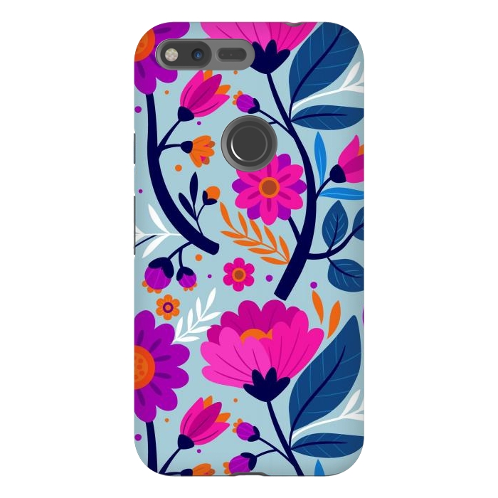 Pixel XL StrongFit Colorful Exotic Floral Pattern by ArtsCase