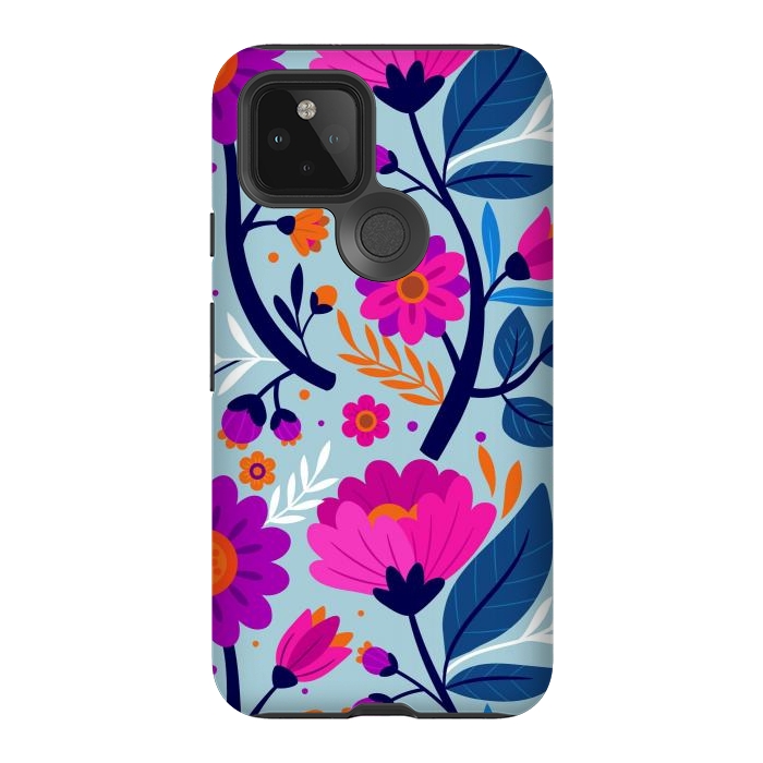 Pixel 5 StrongFit Colorful Exotic Floral Pattern by ArtsCase