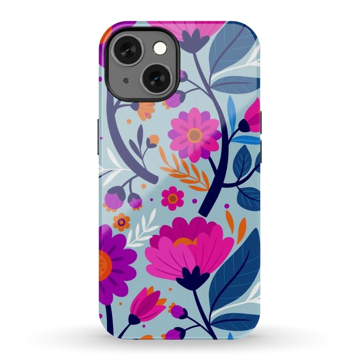 iPhone 13 StrongFit Colorful Exotic Floral Pattern by ArtsCase