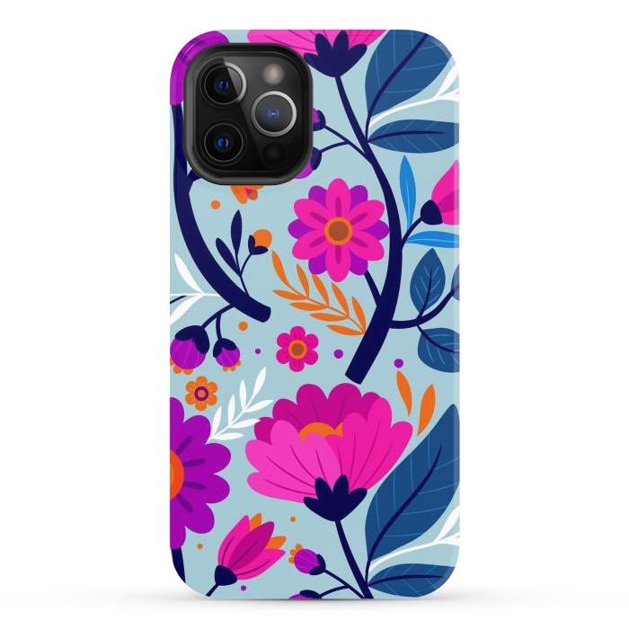 iPhone 12 Pro Max StrongFit Colorful Exotic Floral Pattern by ArtsCase
