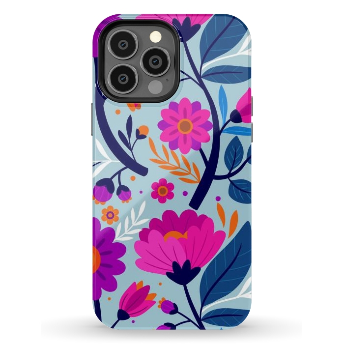 iPhone 13 Pro Max StrongFit Colorful Exotic Floral Pattern by ArtsCase