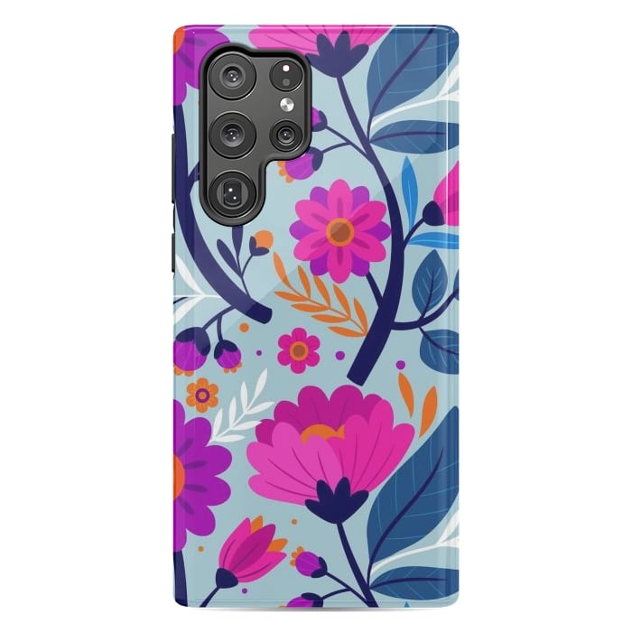 Galaxy S22 Ultra StrongFit Colorful Exotic Floral Pattern by ArtsCase