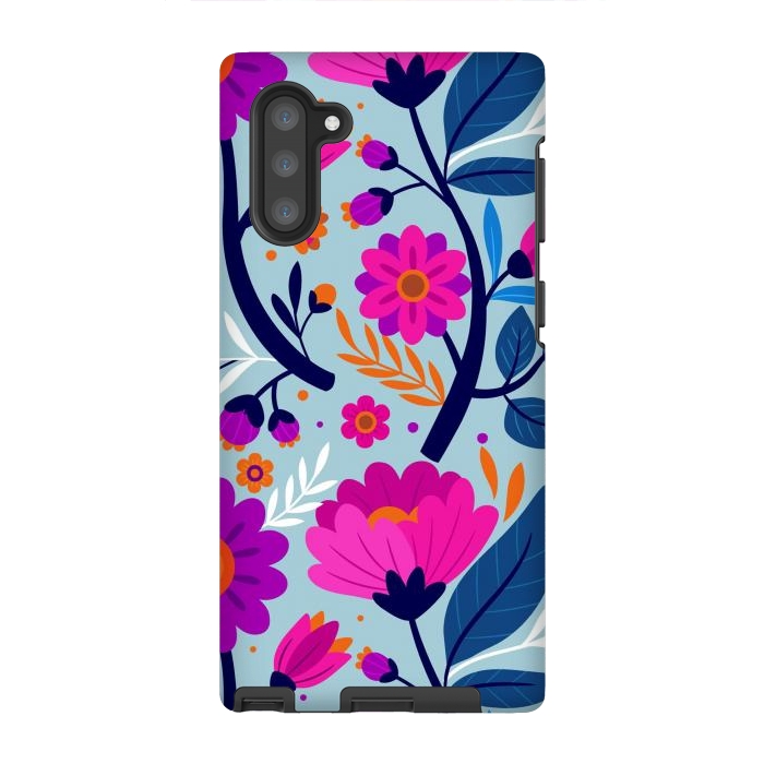 Galaxy Note 10 StrongFit Colorful Exotic Floral Pattern by ArtsCase