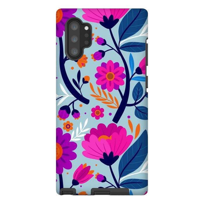 Galaxy Note 10 plus StrongFit Colorful Exotic Floral Pattern by ArtsCase