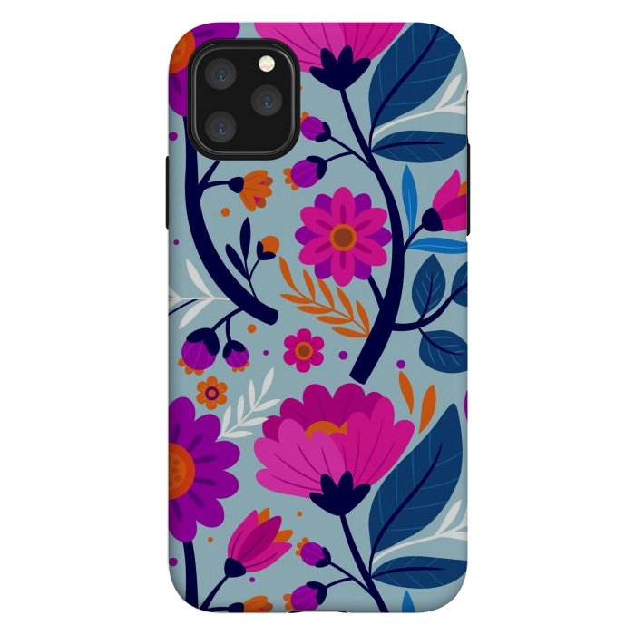 iPhone 11 Pro Max StrongFit Colorful Exotic Floral Pattern by ArtsCase