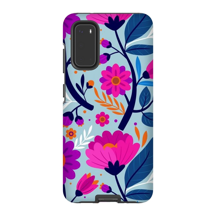 Galaxy S20 StrongFit Colorful Exotic Floral Pattern by ArtsCase