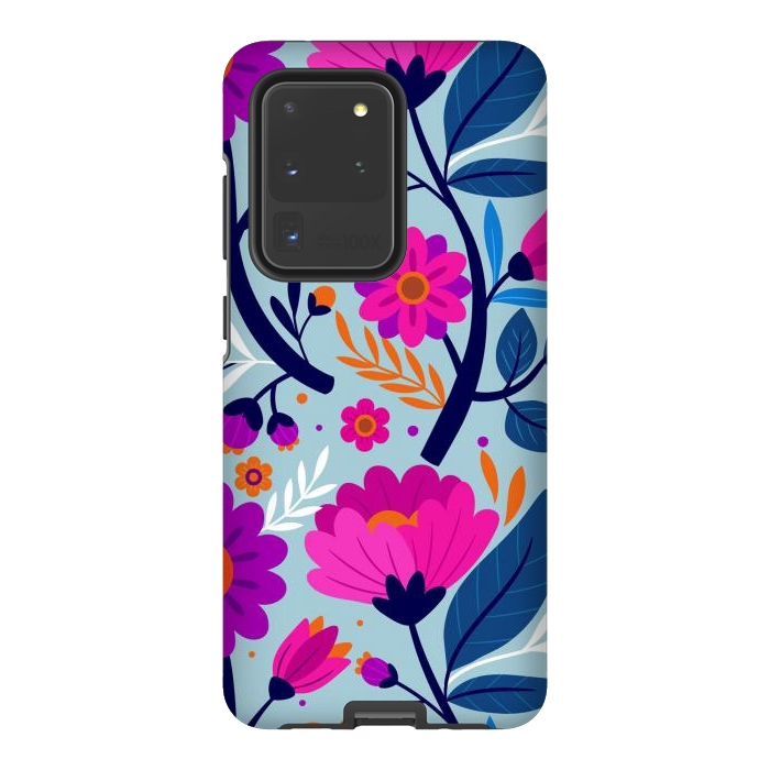 Galaxy S20 Ultra StrongFit Colorful Exotic Floral Pattern by ArtsCase