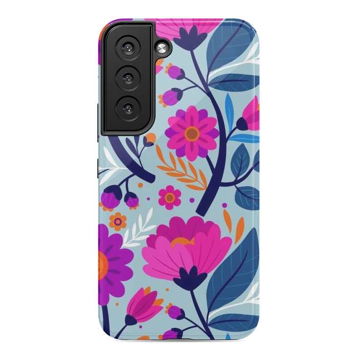 Galaxy S22 StrongFit Colorful Exotic Floral Pattern by ArtsCase