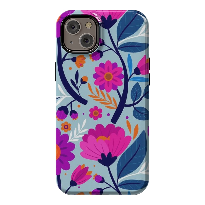 iPhone 14 Plus StrongFit Colorful Exotic Floral Pattern by ArtsCase