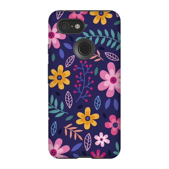 Pixel 3 StrongFit Pink Flowers for You  by ArtsCase