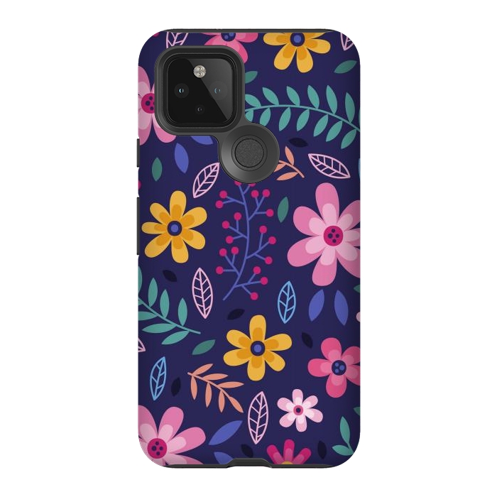 Pixel 5 StrongFit Pink Flowers for You  by ArtsCase