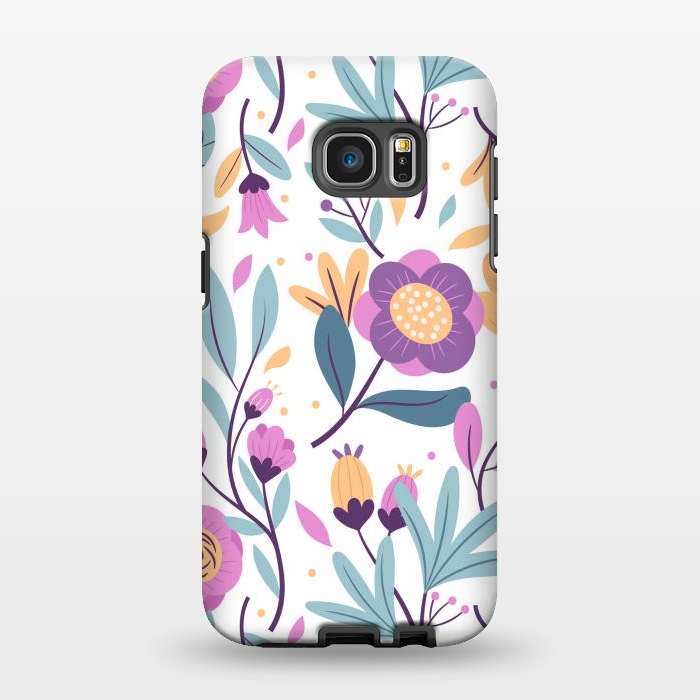 Galaxy S7 EDGE StrongFit Purple Floral Pattern 0 by ArtsCase