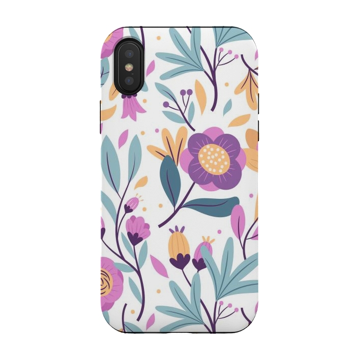 iPhone Xs / X StrongFit Purple Floral Pattern 0 by ArtsCase