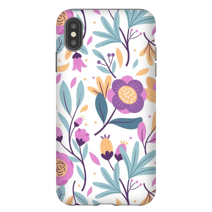 iPhone Xs Max StrongFit Purple Floral Pattern 0 by ArtsCase