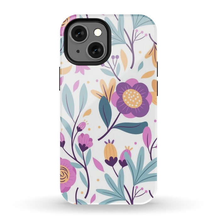 iPhone 12 mini StrongFit Purple Floral Pattern 0 by ArtsCase