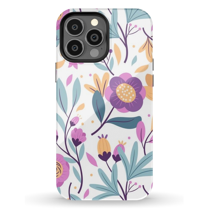 iPhone 13 Pro Max StrongFit Purple Floral Pattern 0 by ArtsCase
