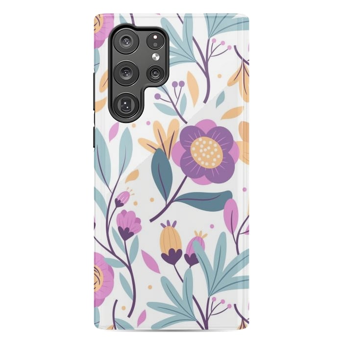 Galaxy S22 Ultra StrongFit Purple Floral Pattern 0 by ArtsCase