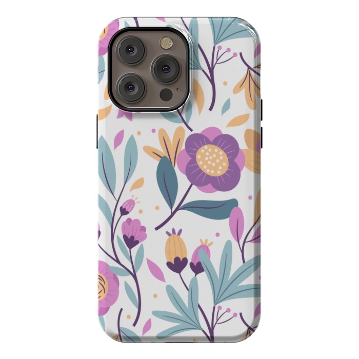 iPhone 14 Pro max StrongFit Purple Floral Pattern 0 by ArtsCase