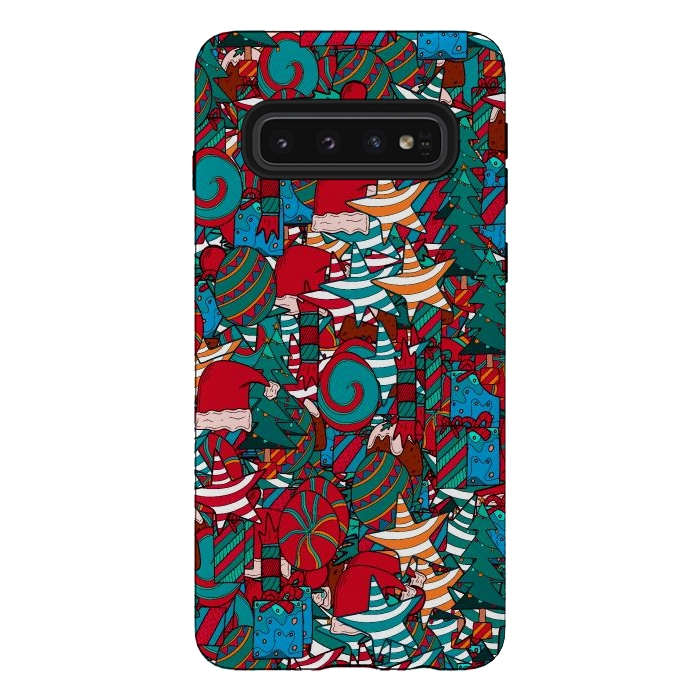 Galaxy S10 StrongFit A Christmas pattern by Steve Wade (Swade)